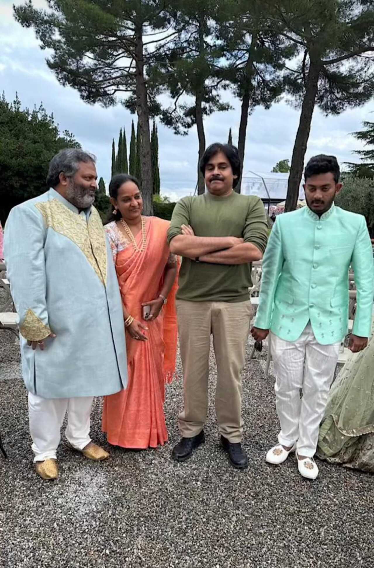 Pawan Kalyan poses with family members