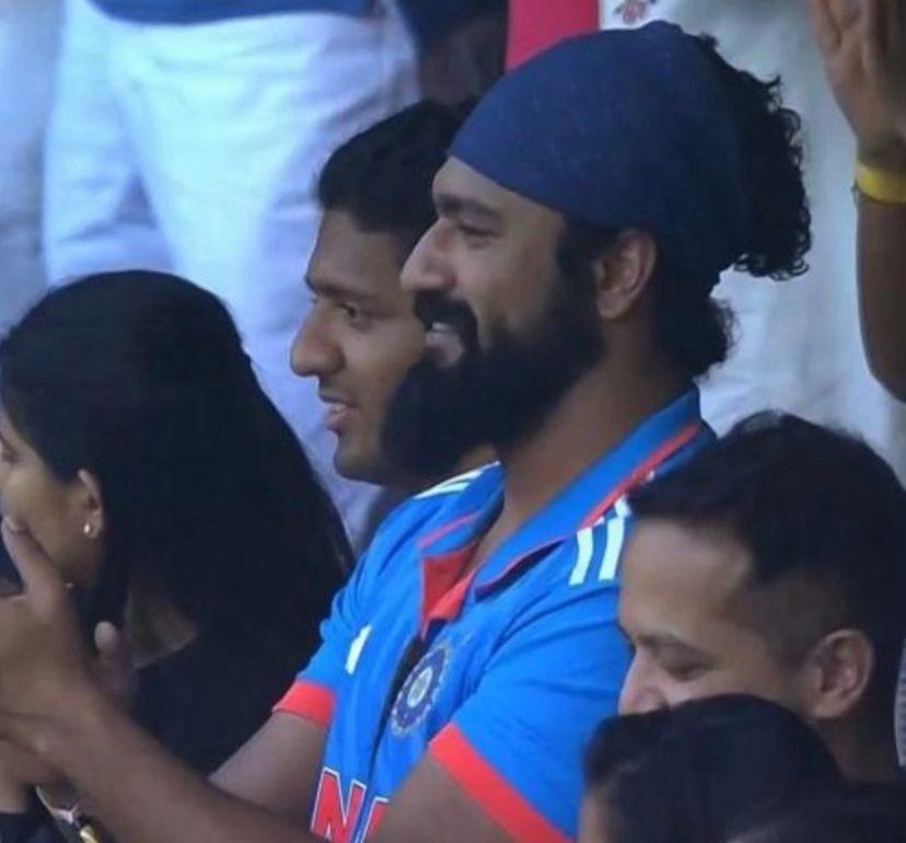 Vicky Kaushal was spotted by eagle-eyed fans enjoying the match