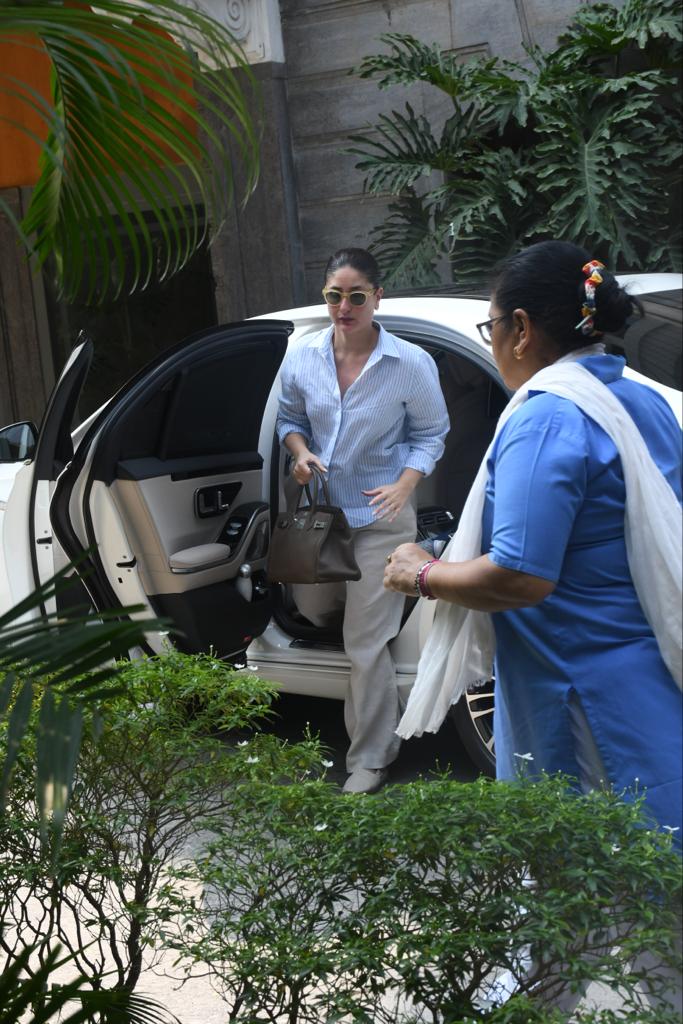 Kareena Kapoor looked super cool as she was spotted wearing a blue shirt paired with light colour pants