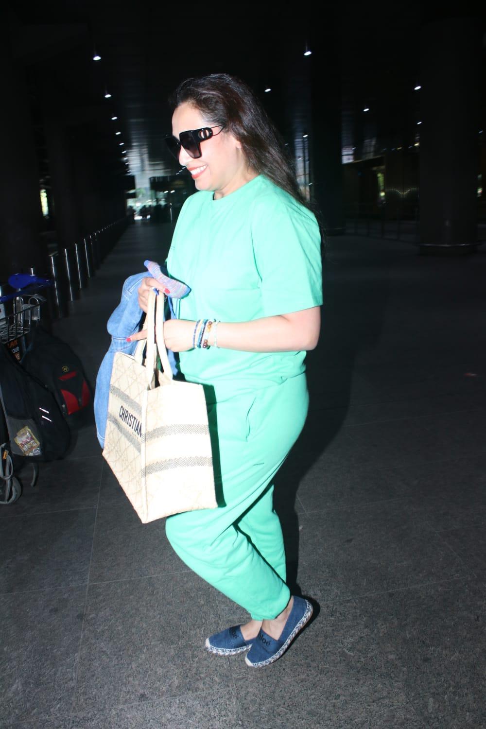 Rani Mukerji went all green as she was spotted at the airport