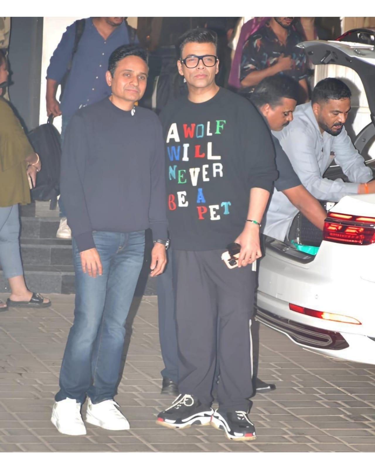 Karan Johar, who went to attend the 69th National Film Award ceremony, was spotted as he returned to the bay