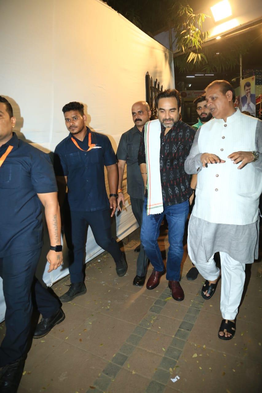 Pankaj Tripathi was clicked as he went to attend a garba raas in Mumbai