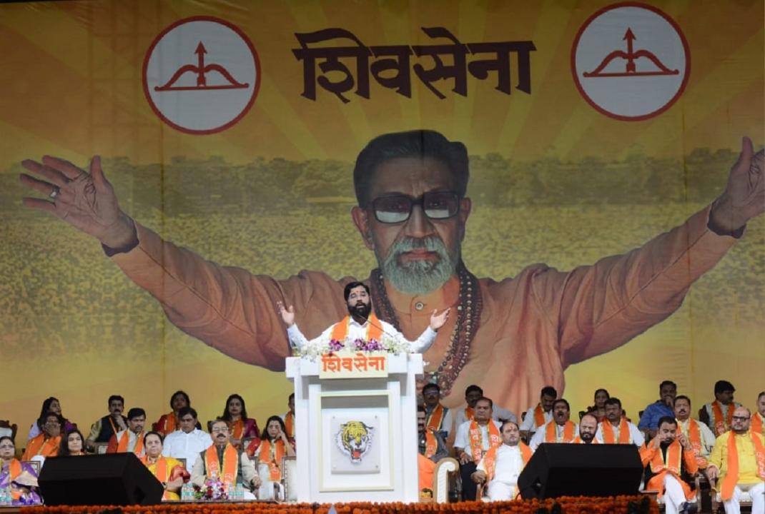 In Photos: Maharashtra CM Eknath Shinde addresses Dussehra rally at Azad Maidan