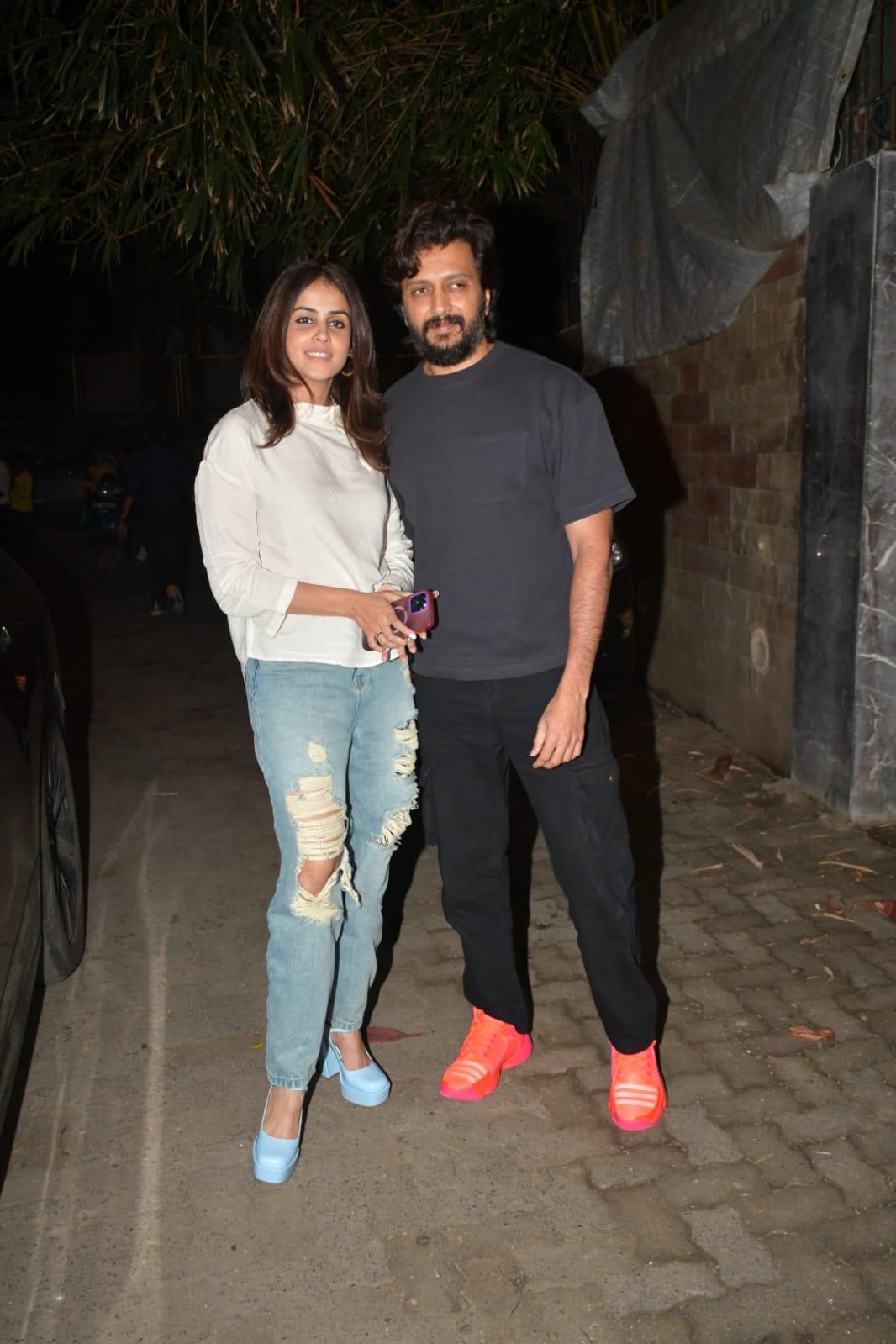 Power couple, Genelia D'Souza and Riteish Deshmukh were spotted together in the city