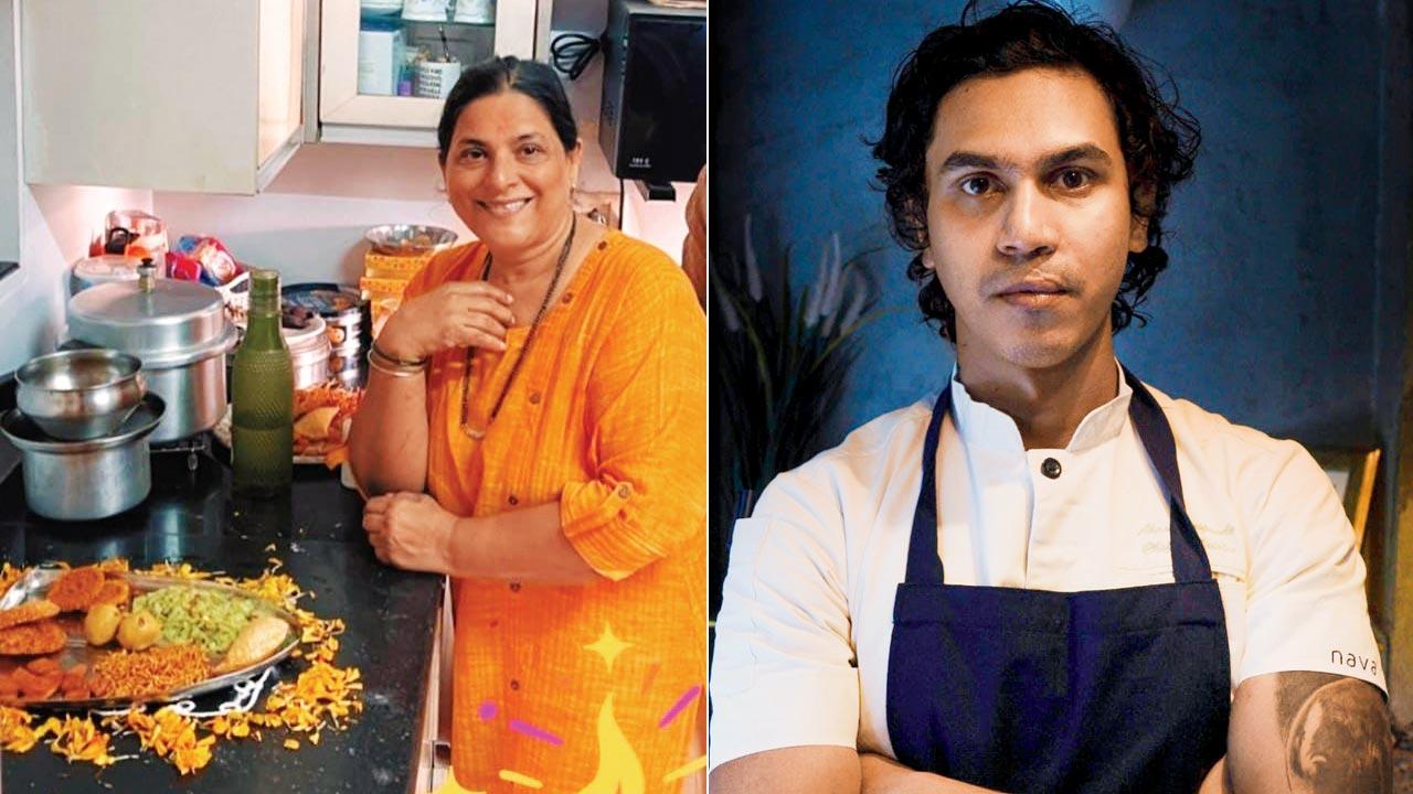 Sarita Deshpande,  mother of (right) chef Akash Deshpande 