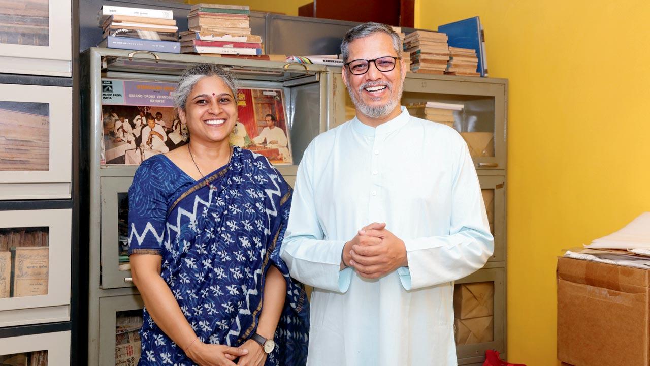 Keshavchaitanya with his wife Shruti, who is responsible for digitising archival material and creating metadata. Pics/M Fahim