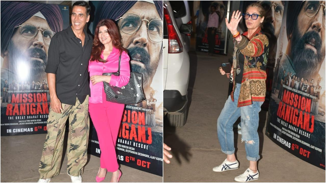 Mission Raniganj: Akshay attends screening with Twinkle and Dimple
