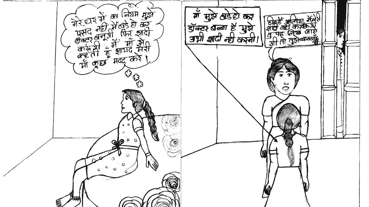 These pieces of co-mix made by Modak’s students are a part of a published anthology called Comics Epidemic