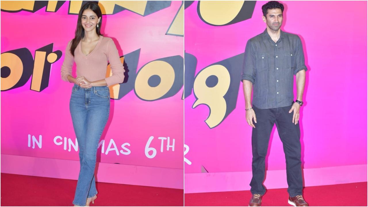 Ananya Panday watches Thank You For Coming with rumoured beau Aditya Roy Kapur at premiere