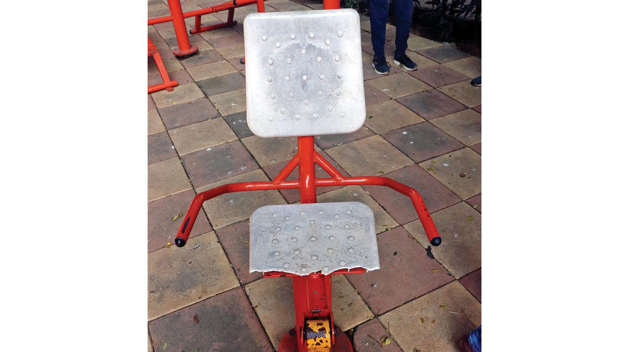 Apparatus has broken seats