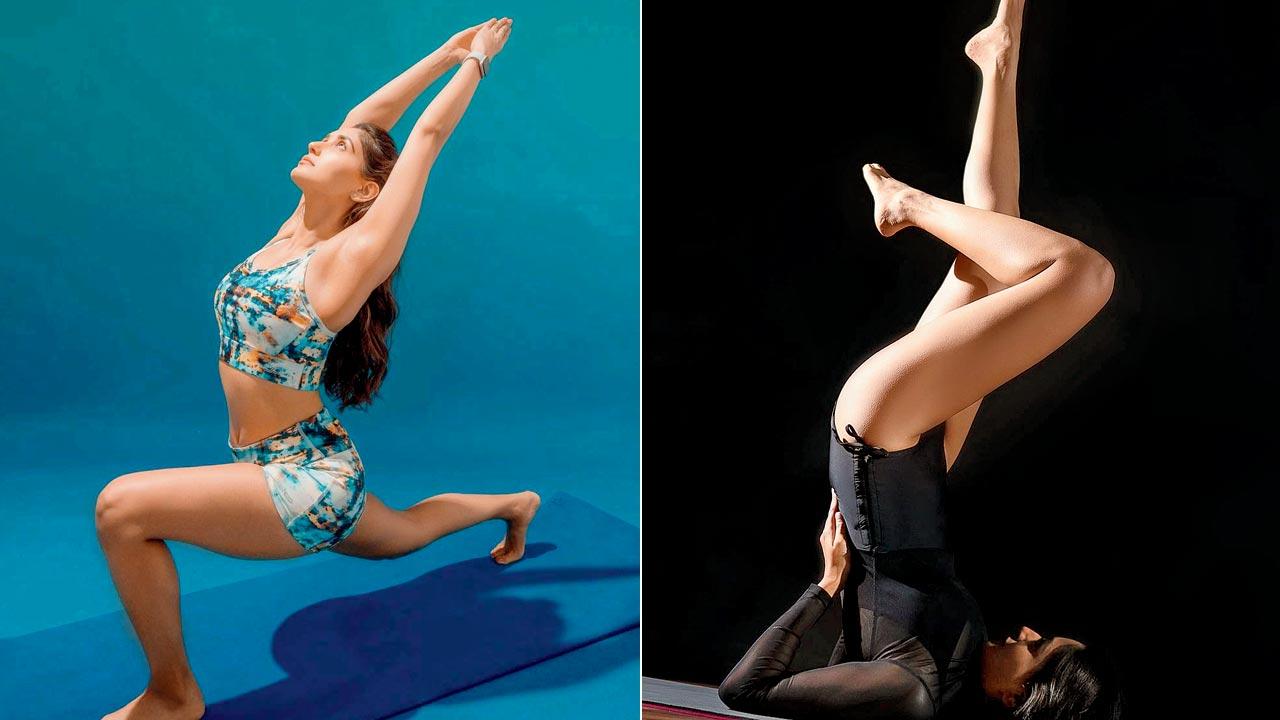 Dutta has completed a teacher’s training course in yoga; (right) Nikita Dutta