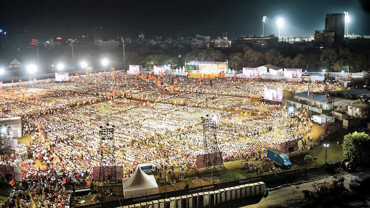 The rally saw a massive crowd of party workers. Pics/Sayyed Sameer Abedi