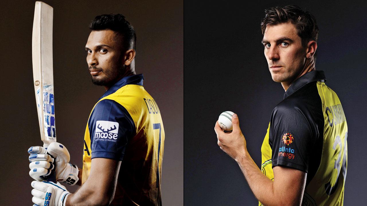 Sri Lanka captain Dasun Shanaka; Australia skipper Pat Cummins