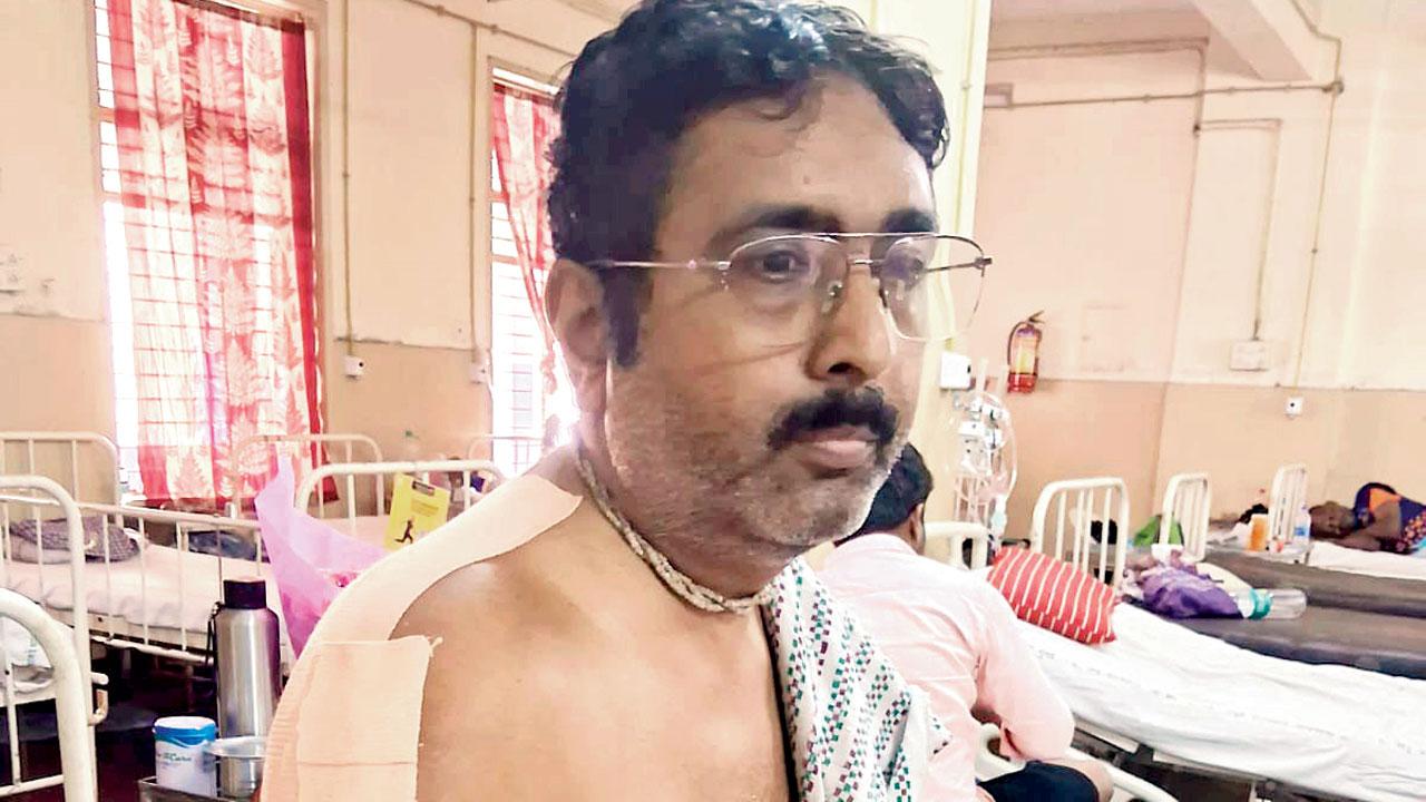 Dharmesh Solanki recuperating at the JJ Hospital
