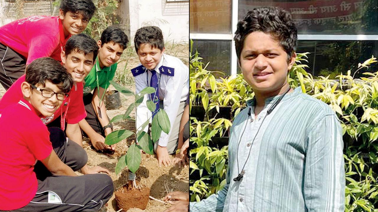 Students of Don Bosco School at the plantation drive