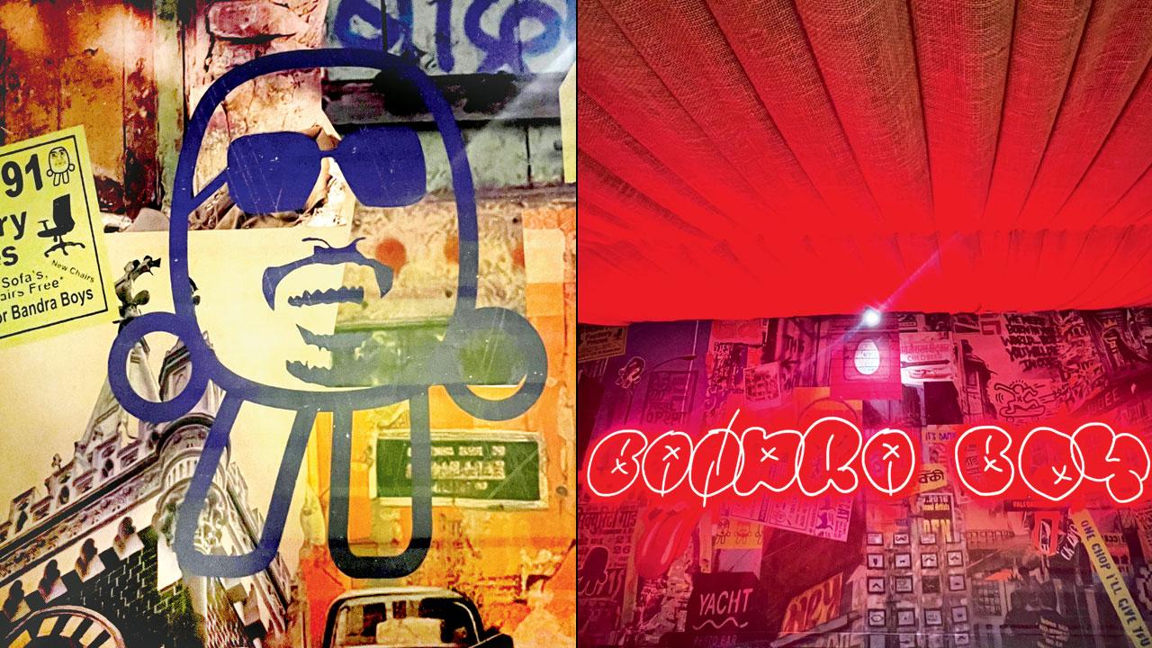 Graffiti on the interior (right) Neon sign