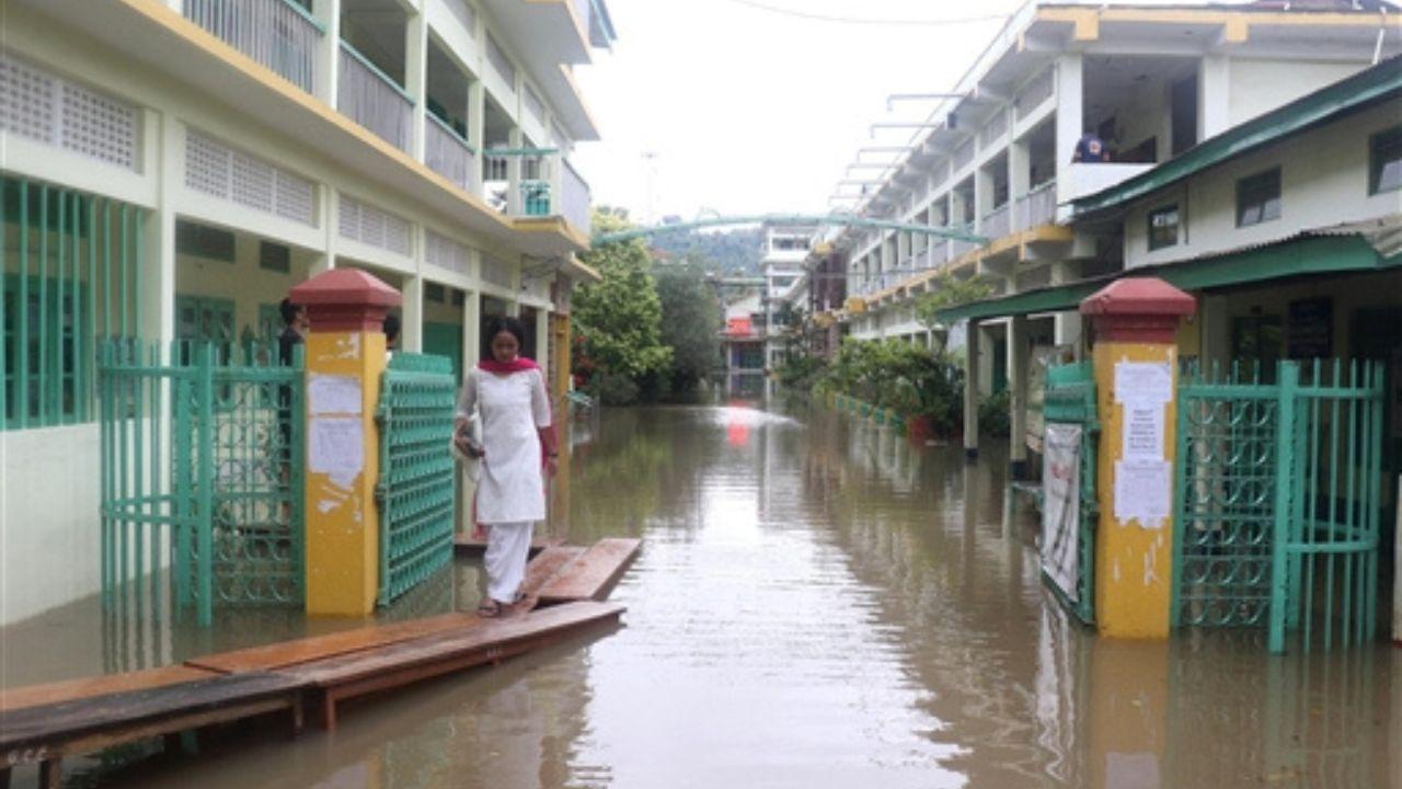 Majority of the Guwahati city has been inundated following incessant rainfall over the past few days. Pics/PTI