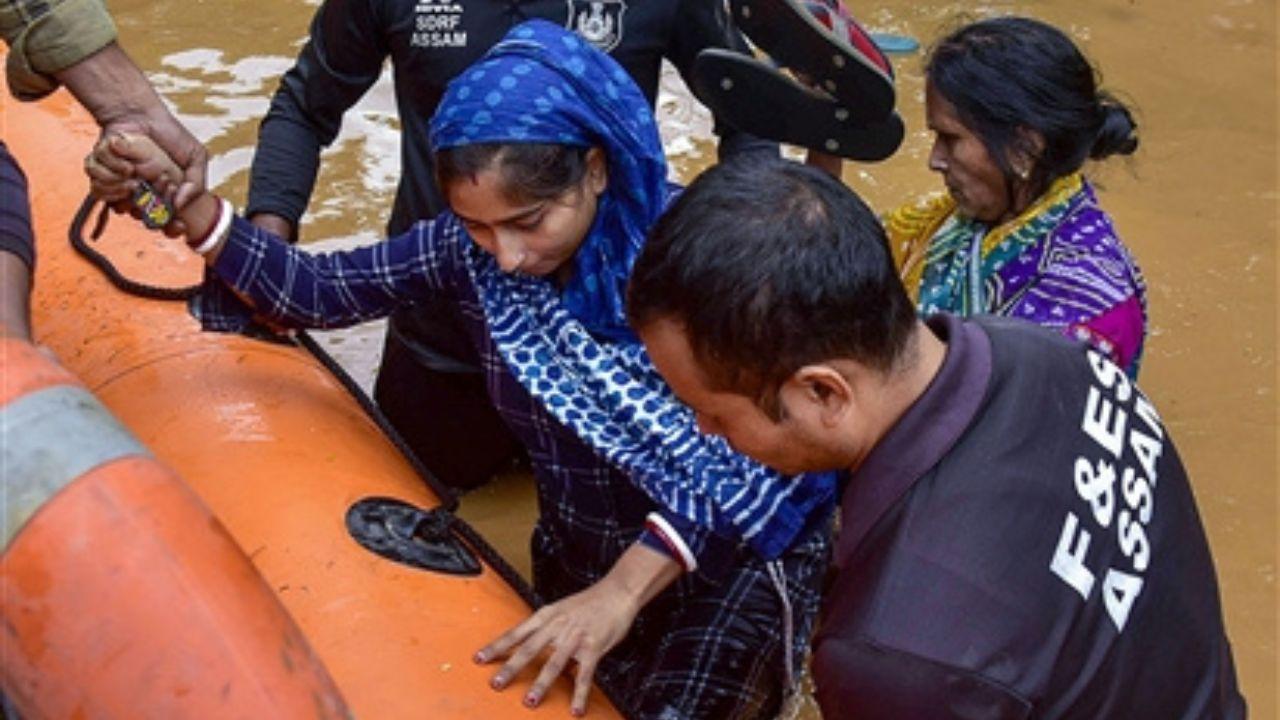 Visuals of residents being rescued from the submerged streets by the State Disaster Relief Force (SDRF) surfaced online; likewise NDRF has also been engaged in relief and rescue operation.
