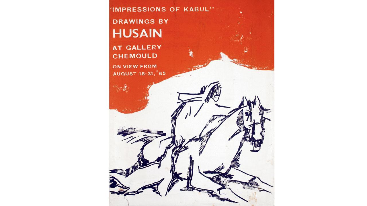 A poster from 1965 advertising Husain’s exhibition