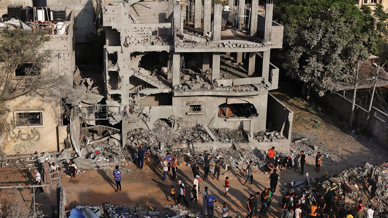 Damage after overnight Israeli strikes on Rafah in the Gaza Strip