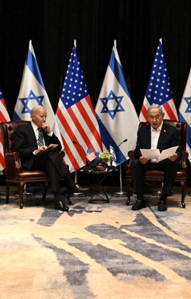 Joe Biden meets Benjamin Netanyahu