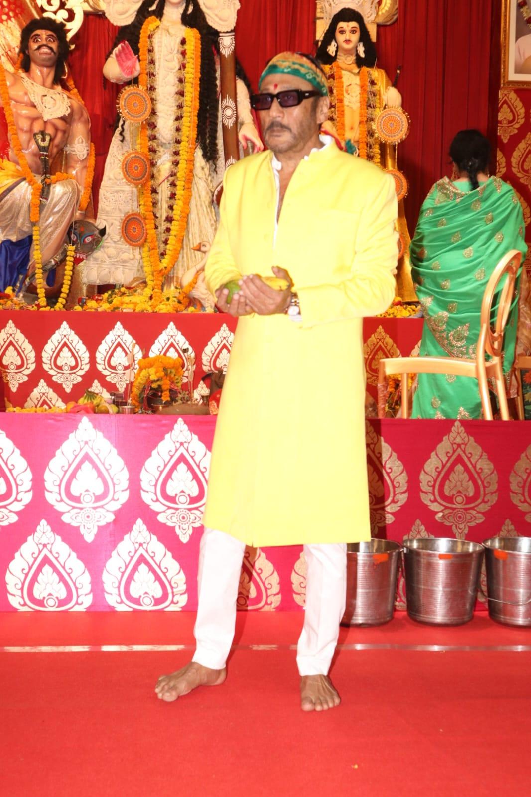Jackie Shroff was also spotted at the puja pandal