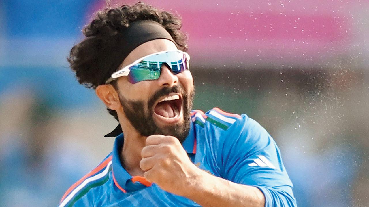 Ravindra Jadeja celebrates a wicket yesterday. Pic/AFP