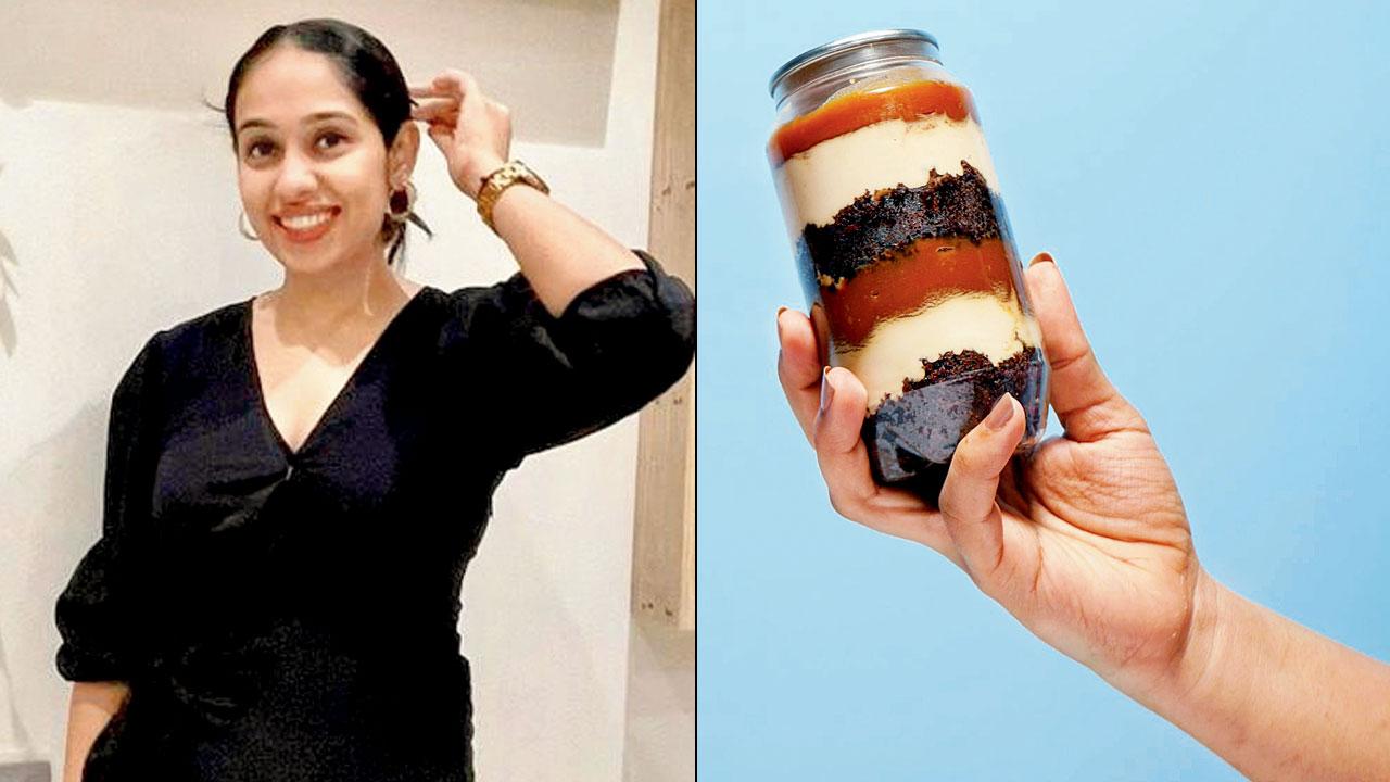 Mocha caramel cake in  a can