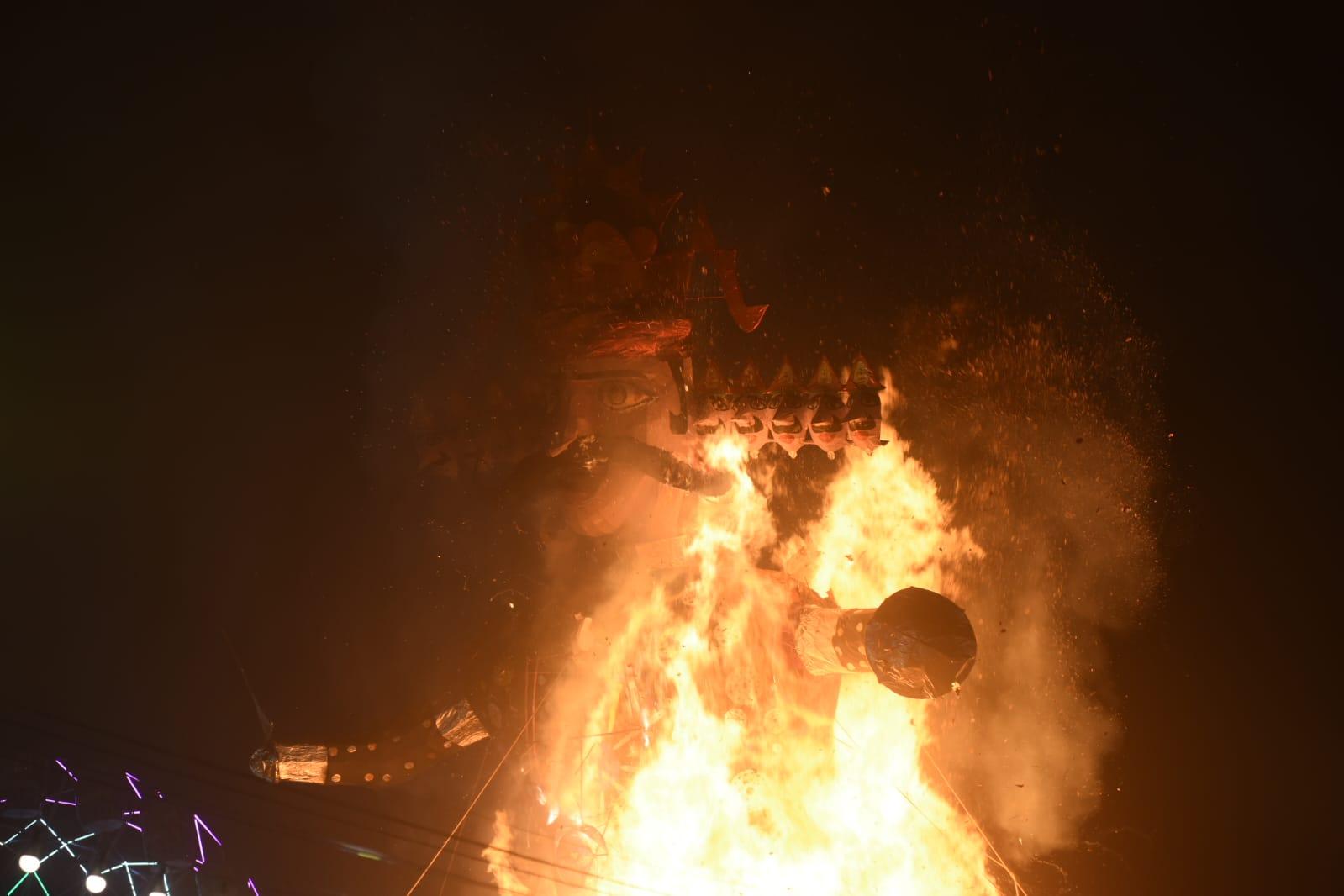 The arrow lit up the effigy and the ritual was complete