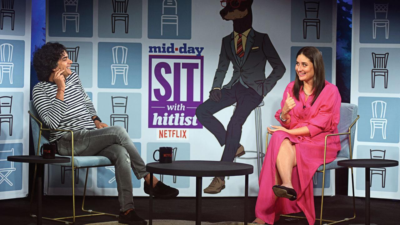 Winner, the Poo! Kareena Kapoor Khan with mid-day’s entertainment editor Mayank Shekhar at the latest edition of Sit with Hitlist. Pics/Pradeep Dhivar