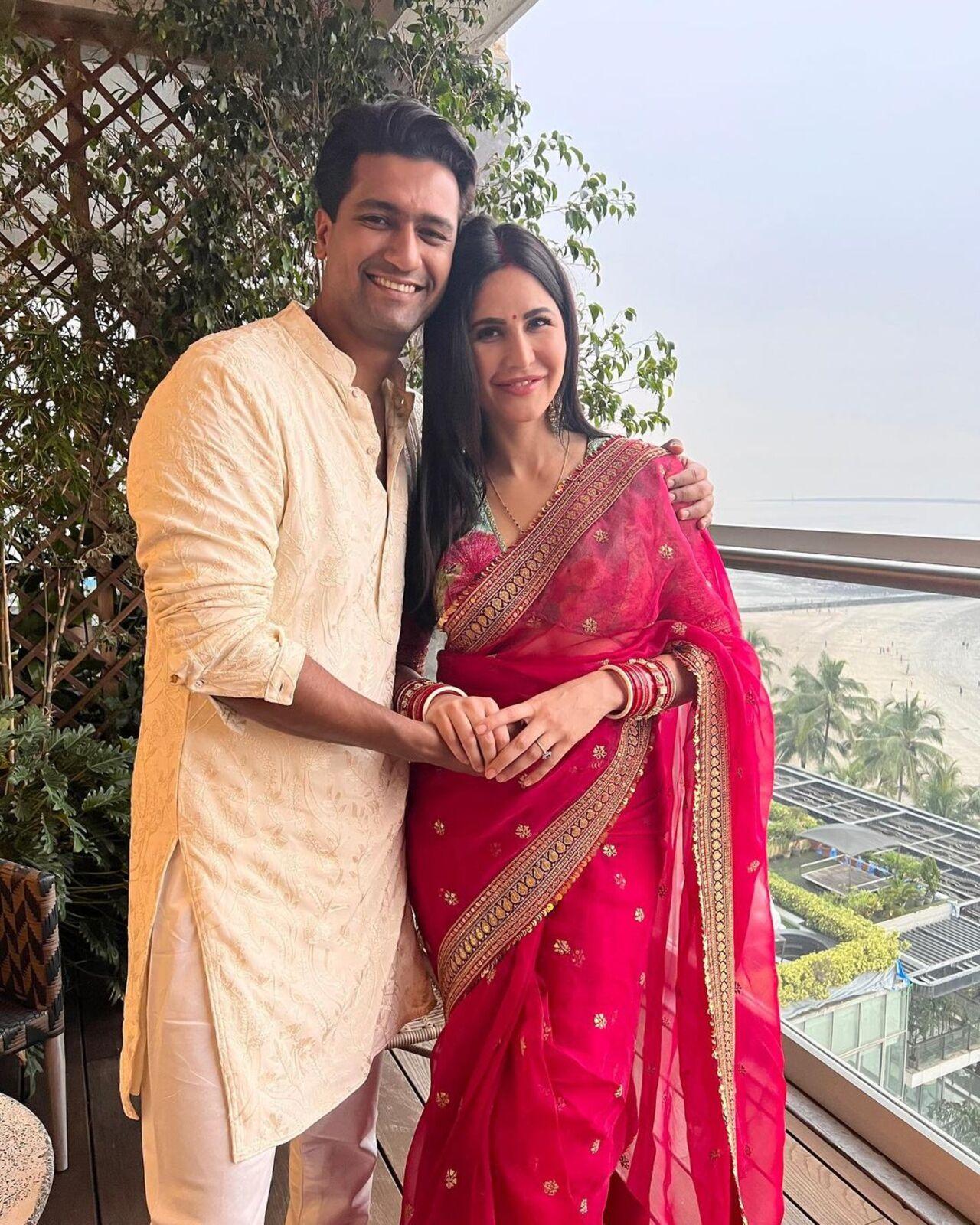 Katrina Kaif celebrated her first Karva Chauth in 2022, donning a simple yet beautiful red saree. This look can be an ideal choice for your special day