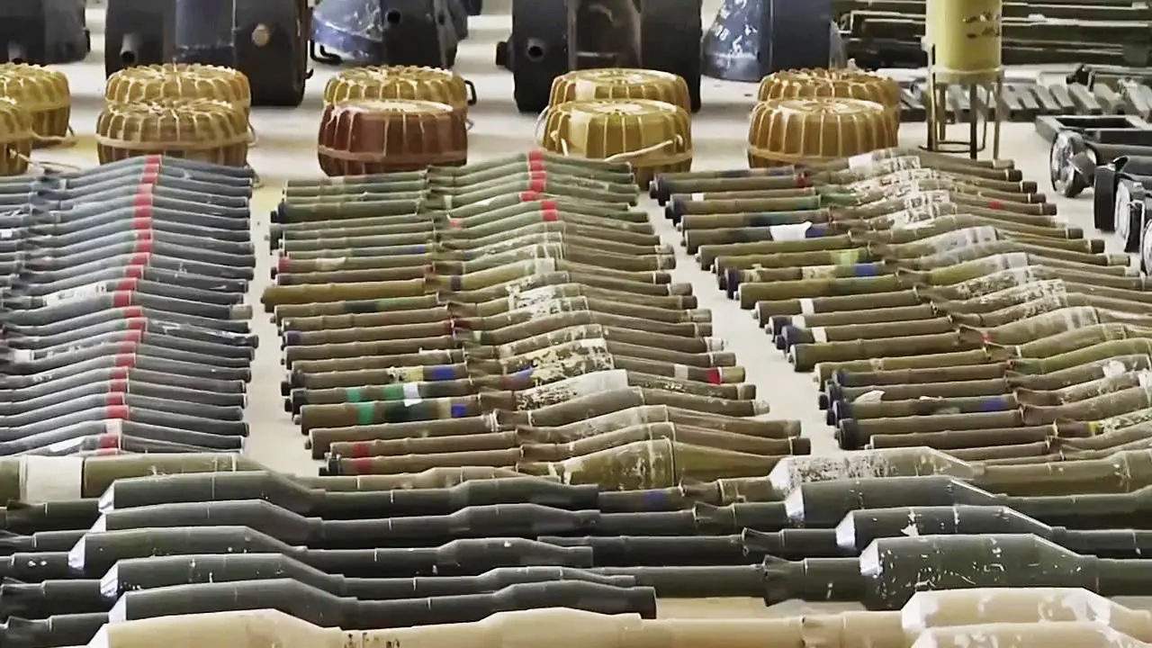 Suspected North Korea-made F-7-rocket-propelled grenades seized by Israel in the aftermath of the Hamas attack. Pic/AP
