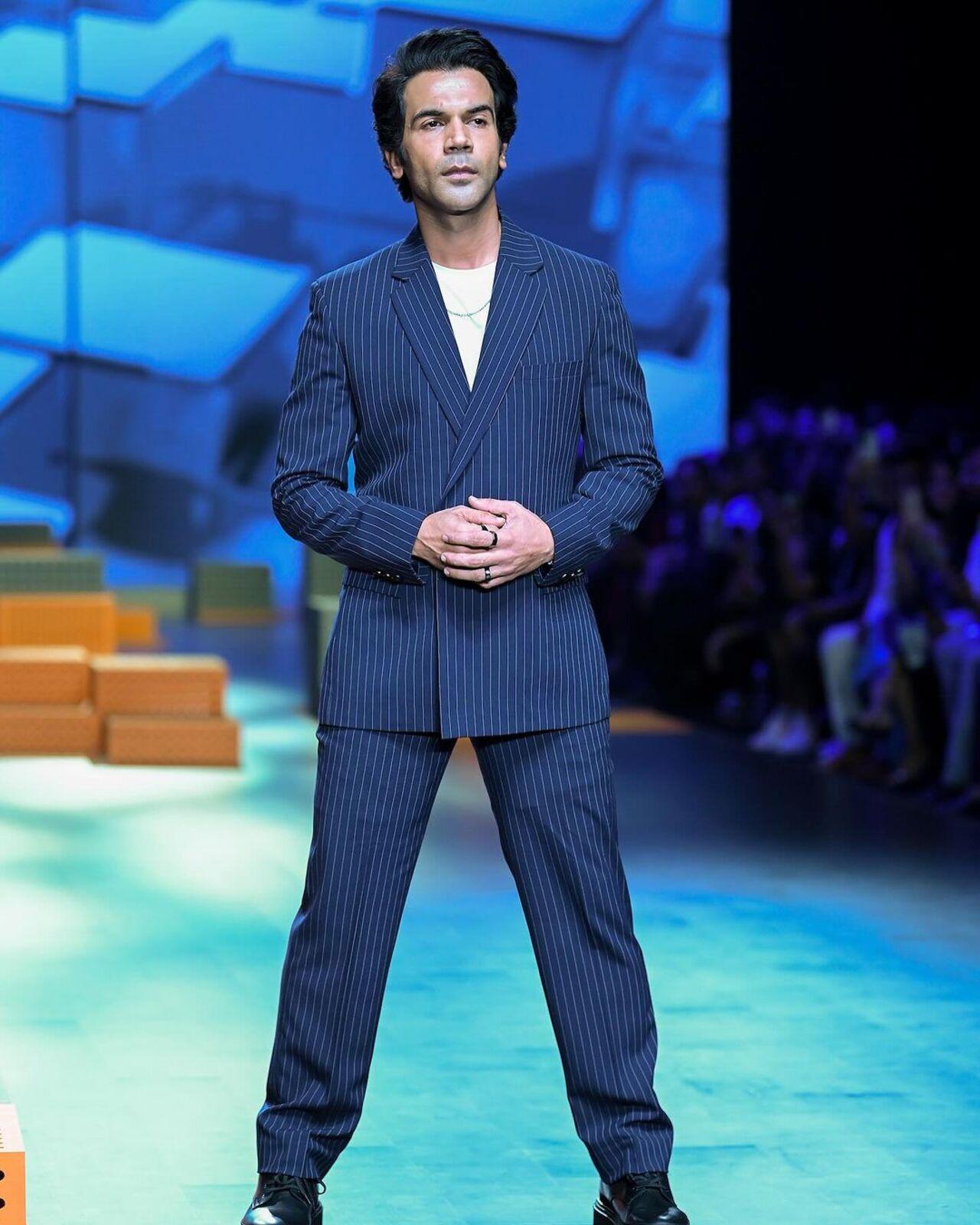 Rajkummar Rao looked sleek in a blue printed suit