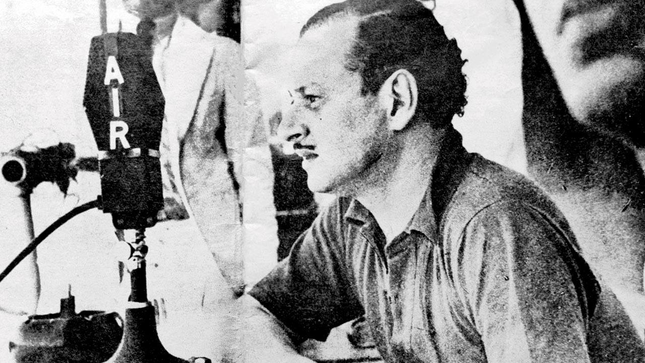 The legendary sports commentator AFS Talyarkhan transmitting a trenchant take on a match in his heyday