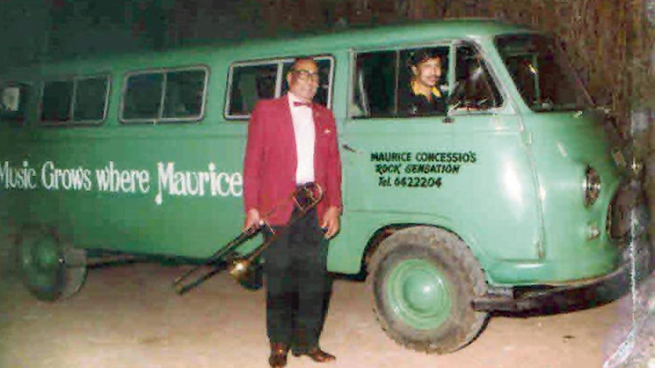 Musician Maurice Concessio with his van, a familiar fixture in Bandra of the past