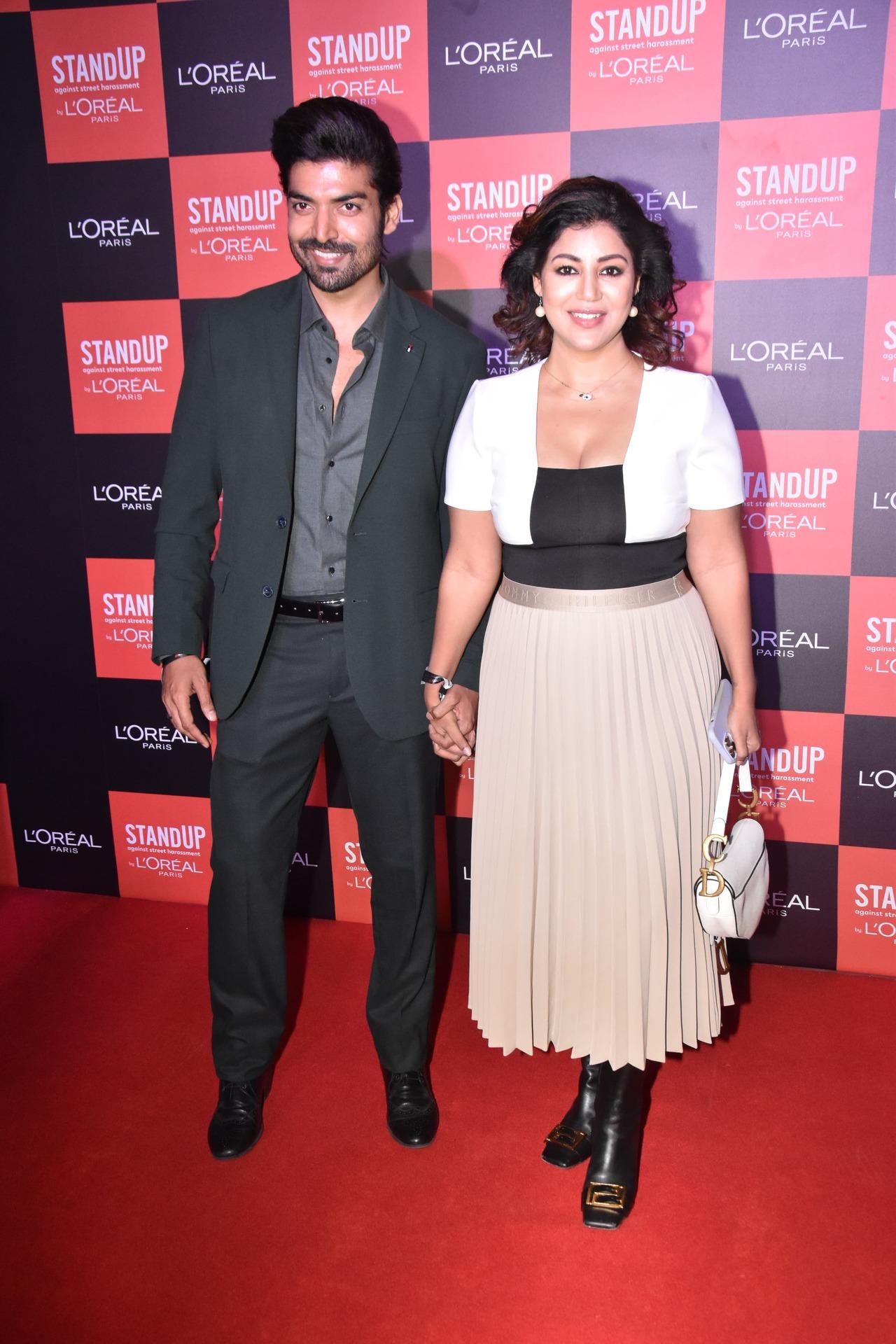 Gurmeet Choudhary and Debina Bonnerjee were all smiles as they walked hand-in-hand for the event