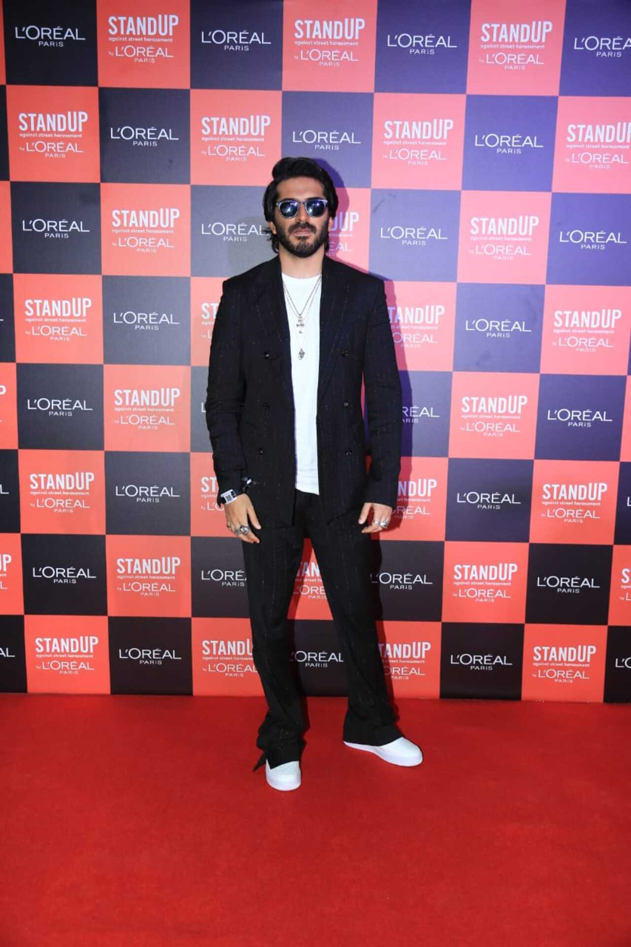 Harsh Varrdhan Kapoor looked suave in a black blazer, pants and a white t-shirt to go with it