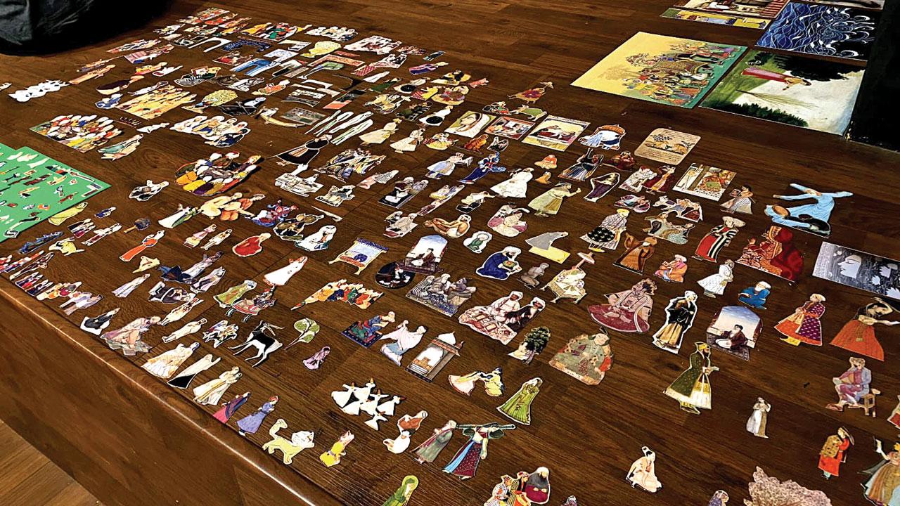 Cut-outs of miniature figurines used in the film