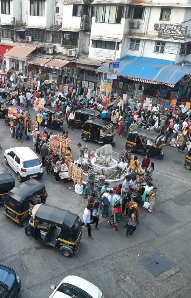 Shoppers thronged the Jambli Galli market in Mumbai in preparation for the upcoming Diwali festival.