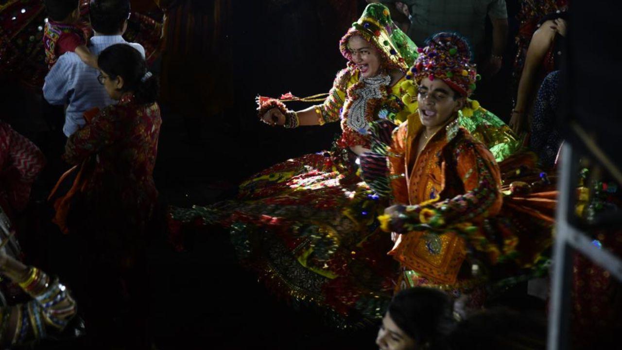 The celebration of Shardiya Navratri takes place at various locations in India, including Mumbai and the festivities kicked off today.