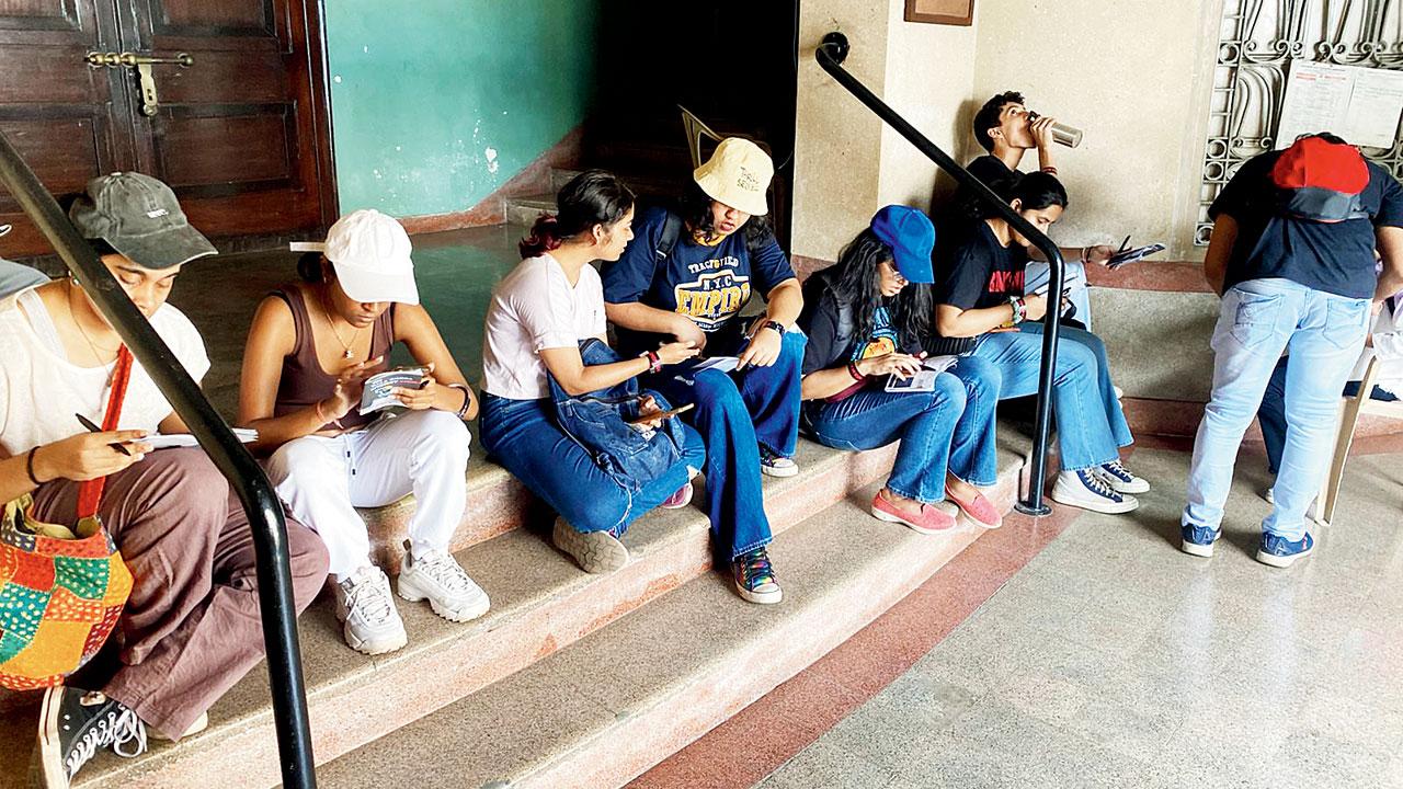 Participants solve clues during an investigation last year