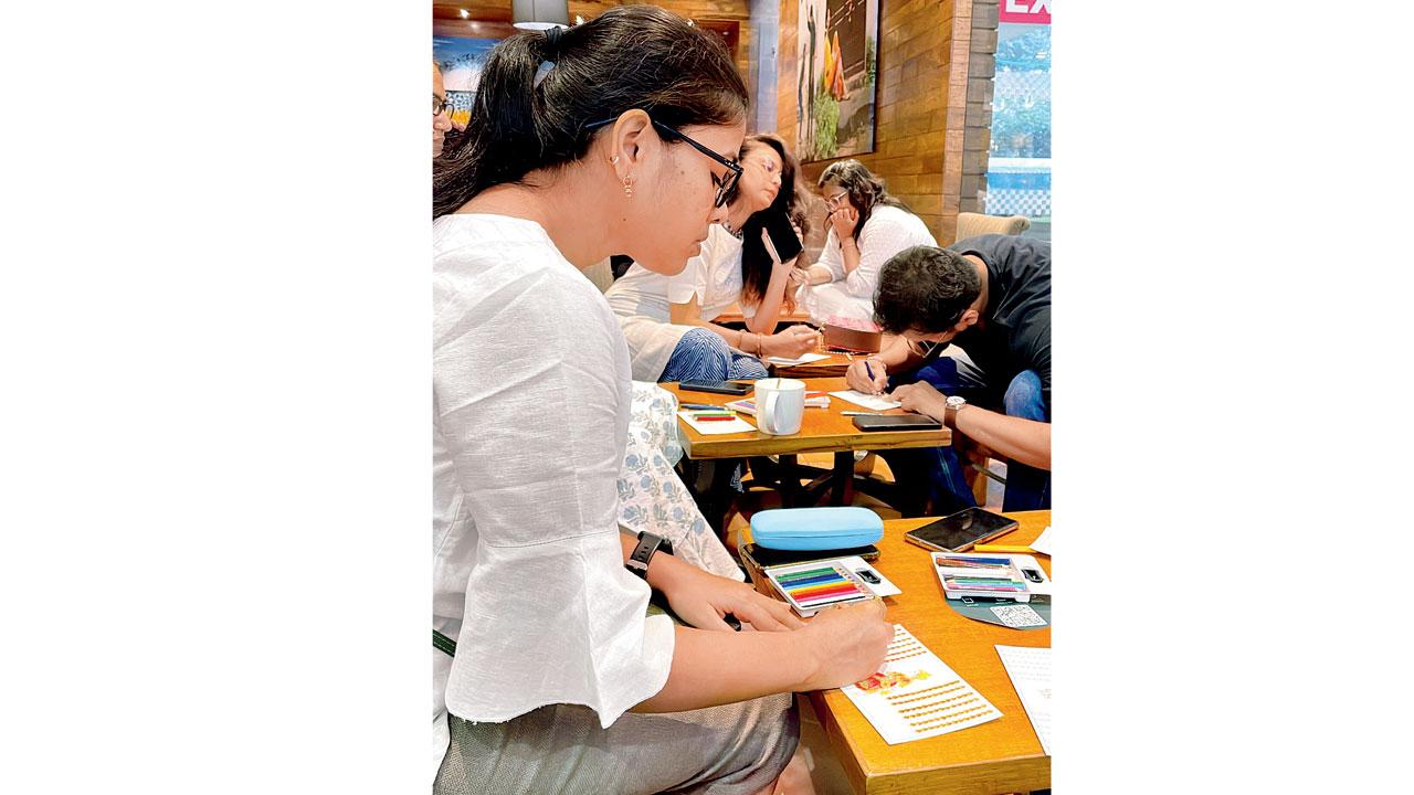 Participants practise
