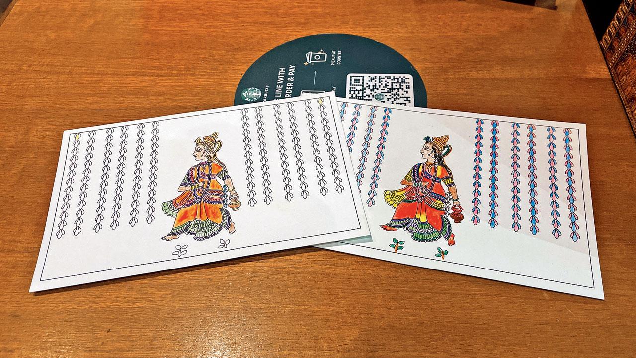 Mata ni pachedi art on postcards