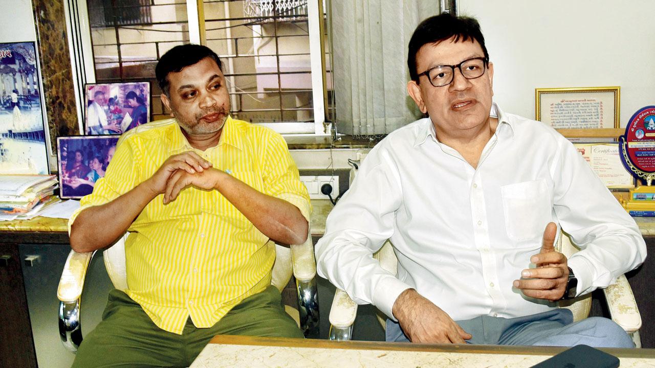 (From left) Rajesh Thakur, secretary and Jeetu Shah, vice-president of Mumbai Water Tanker Association (MWTA)