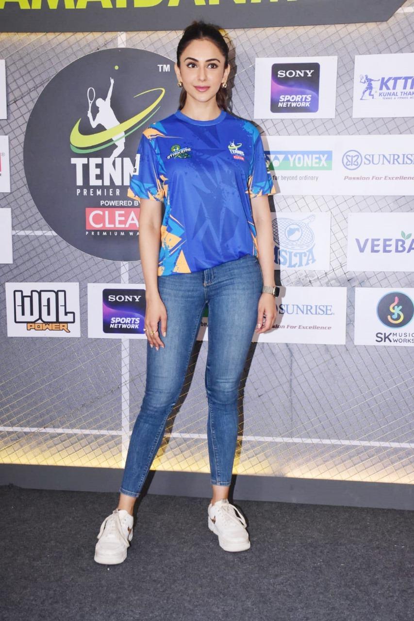 Rakul Preet Singh was among those who attended the Tennis Premier League season 5 auctions