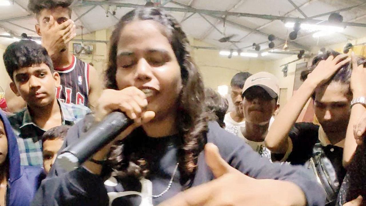 A performer at a recent cypher