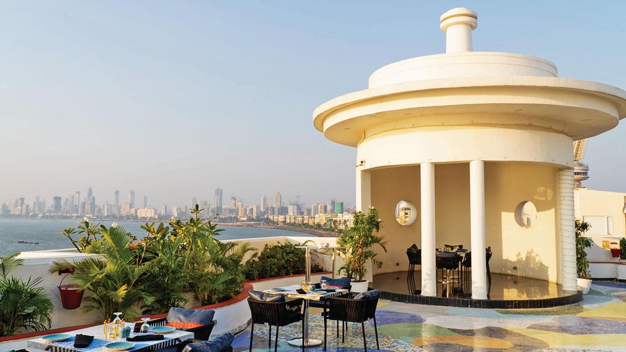The re-opened restaurant provides a view of the sea