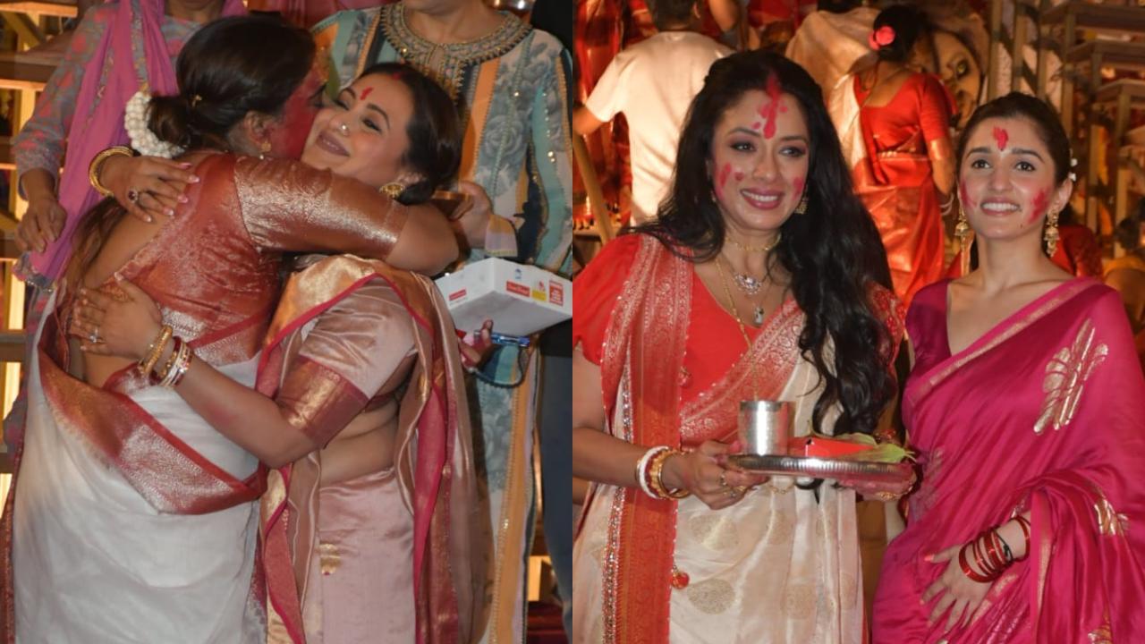 Rani Mukerji, Rupali Ganguly and other stars go red during Sindoor Khela