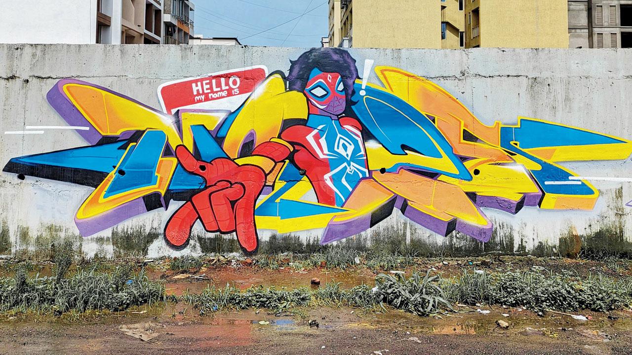 Grafitti Pavitra Prabhakar in Ulwe, Navi Mumbai