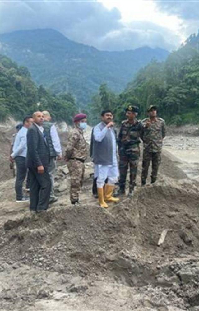 MoS Ajay Mishra visited flood-affected Sikkim, pledged continued support to rescue and rebuild.